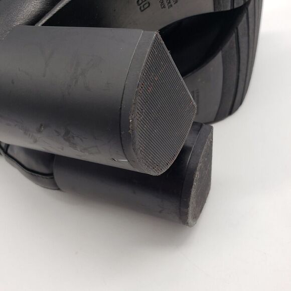 Napoleoni Boots Women EU 39 Black Lace Up Wool Leather Block Heel Made In Italy - Picture 11 of 13